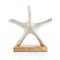 Logbuch-Verlag Großer Seestern Silber Holz Metall Geschenk Geburtstag maritim mediterran Deko 27 cm