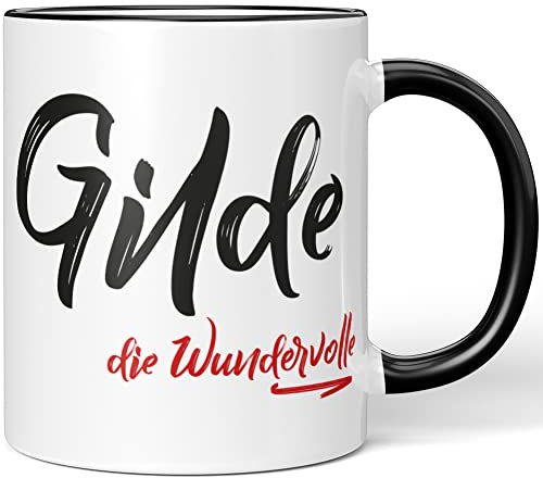 JUNIWORDS Tasse, Gilde, die Wundervolle, Schwarz (5238012)