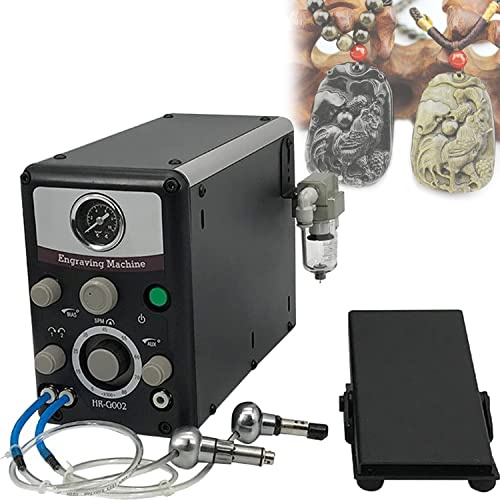 EXCORN Jewelry Pneumatic Engraving Machine, 400-800RPM Dual Head Impact Graver, Adjustable Speed Double Ended Pneumatic Engraving Machine for Jewelry, Crafts and Wrought Iron
