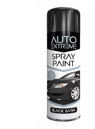 SuperGift.com 250ml All Purpose Aerosol Black Satin Spray Paint Quick Drying Spray, Fast Dry and Excellent Coverage for Car, Van, Wheel, Metal, Plastic and More by Diva Gift