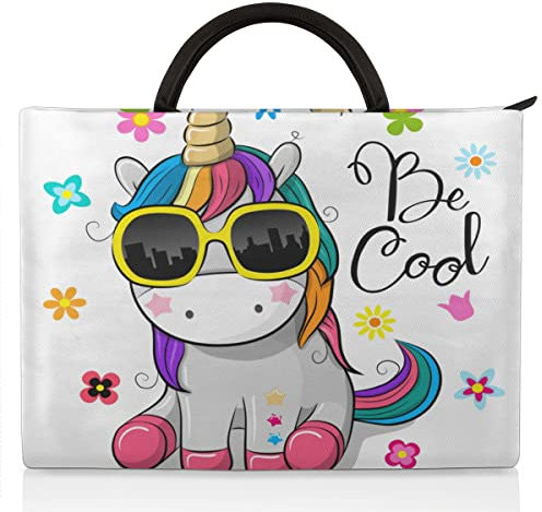 Coole Cartoon Einhorn Laptop Hülle für 13-16 Zoll süßes Einhorn Hand Laptop Tasche Aktentasche Messenger Tragetasche für Damen Herren Kinder Jungen Mädchen
