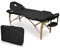 WELLCORE Faltbare Massageliege aus Holz, mit aufklappbarer Rückenlehne, Plus, 185 x 65 cm, Kunstleder, höhenverstellbar, Abnehmbarer Kopf, Gesichtsloch, Schwarz, bis 225 kg