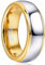 NUNCAD Wolfram Ring Silber Gold für Männer - Verlobung Hochzeit 8mm Breit Kuppelstil Poliertes Finish Größe 65.0 (20.7)
