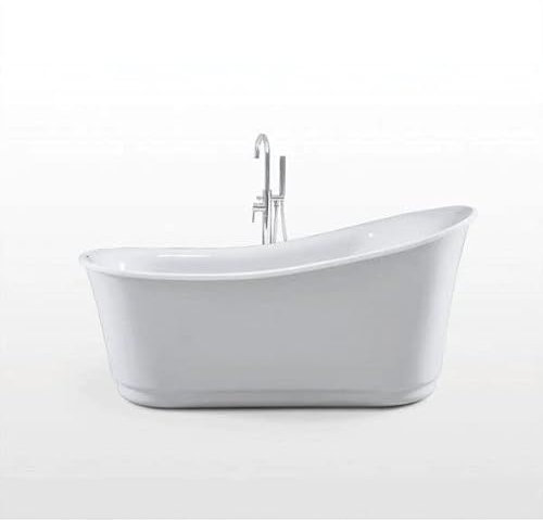 Freistehende Badewanne OXFORD - Luxuriöse Acrylwanne - Maße: 178 x 88 x 83 cm, Klassische Form, verstellbares Fußsystem, Ab-und Überlaufgarnitur, Weiß