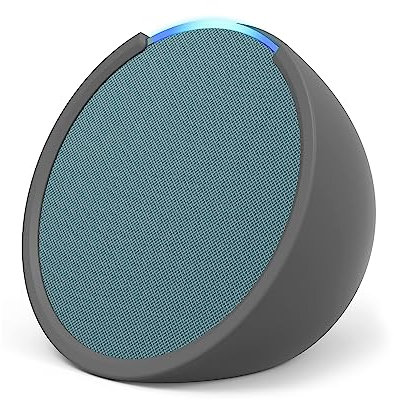 Echo Pop | Full sound compact Wi-Fi and Bluetooth smart speaker with Alexa | Midnight Teal and a Made For Amazon Sleeve for Echo Pop (2023 release), Grey