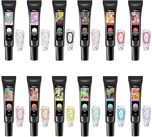 Joyeee Gel Construction Ongle, 12 Couleurs 5D Peinture Sculpté Gaufrage Gel, DIY Styling Sculpture Gels, Ne Colle pas aux Mains, Multifonction pour Manucure Nail Art Décoration à la Maison#4