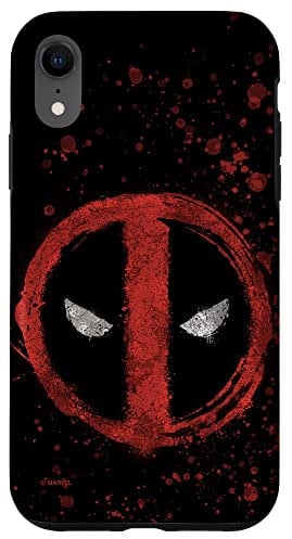 iPhone XR Marvel Deadpool Wade Wilson Icon Paint Splatter Case