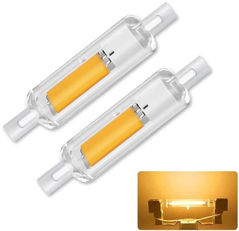 Hsientpe R7S LED 78mm Dimmbar,20W R7S LED Ersatz für 200W Halogenstab 78mm,R7S LED COB Glühbirne Warmweiß 3000K 1000LM,Kein Flackern,360°Abstrahlwinkel,220-240V,2er Pack