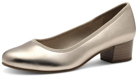 Jana Damen Pumps mit Blockabsatz Vegan, Metallisch (Champagner), 40 EU