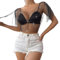 LEEQ Brillante Rhinestone Malla Cuerpo Cadena Tops - para Mujeres Brillante Bikini Crop Top para Discoteca Fiesta Festival, para Mujeres y niñas