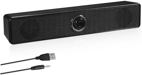 Yardenfun Mini Soundbar Subwoofer Wired Sound Bar Speaker for Tv Pc Desktop, Compact Stereo Audio System for Tablet and Phone Entertainment