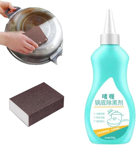 Magic Gel Cleaner para ollas y sartenes, gel de limpieza de fondo de olla negro, potente pasta de limpieza de utensilios de cocina de acero inoxidable, limpiador para parte inferior de ollas y
