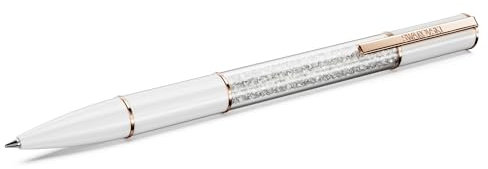 Swarovski Stylo à Bille Crystalline Lustre, Blanc, Placage de Ton Or rosé