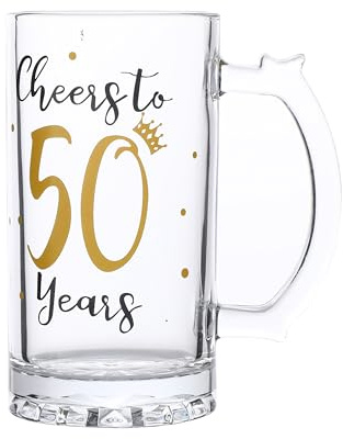 Geburtstagsgeschenk Für Männer Und Frauen – Jubel-Bierkrug Zum 50. Geburtstag, 18 Unzen, Dekorative Party-Glas Für Jubiläum Und Hochzeitsfeier