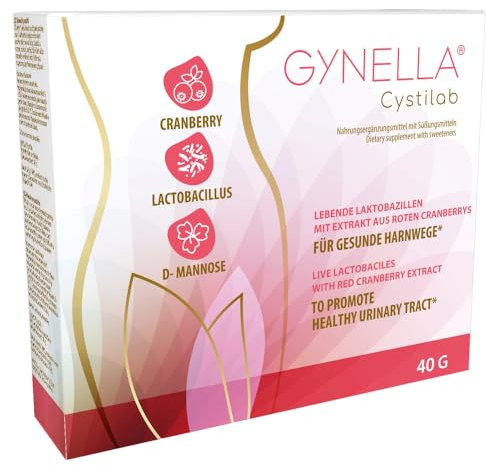GYNELLA® Cystilab: Cranberry, Echinacea & Lactobazillen zur Unterstützung von Harnwegen & Immunsystem. Einfache Anwendung & angenehmer Geschmack.