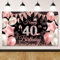 Decoracion 40 Cumpleaños Feliz Cumpleaños Pancarta, 40 Cumpleaños Feliz Cumpleaños Decoracion, 180 x 110 cm Feliz Cumpleaños Fondo de Cartel, Decoracion Fiesta 40 Cumpleaños Mujer Hombre