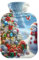 Wärmflasche mit Schneemann und Rentier, Weihnachtsbaum, mit weichem Samtbezug, warme Wasser-Wärmeflaschen für Menstruationskrämpfe, Schmerzlinderung, 1 Liter
