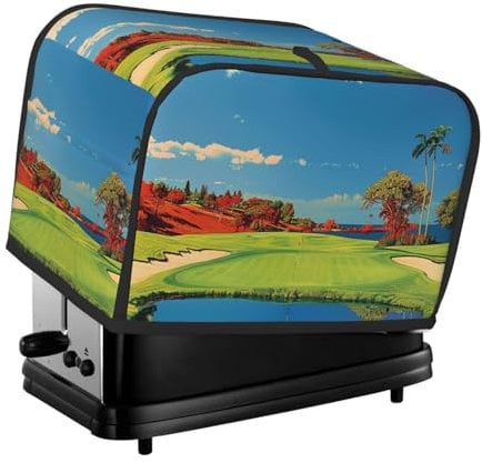 Copertura per tostapane a due fette con campo da golf 1 stampa per piccoli elettrodomestici da cucina protezione per impronte digitali