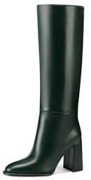 QUEEN HELENA Stivali Alti con Tacco Casual Eleganti Donna K3300 (Verde, Sistema Taglie Calzature EU, Adulto, Donna, Numero, Media, 37)