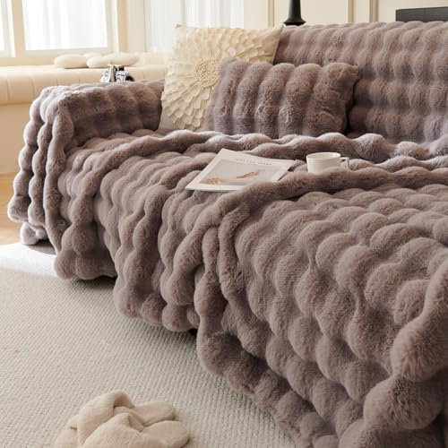 JIcloun Plüsch Sofa Decke überwurf, Grau Wohndecke Warm Weich Bequem Funny Kuscheldecke Fuzzy Sofadecke überwurfdecke Schutzdecke für Couch Bett Sofa