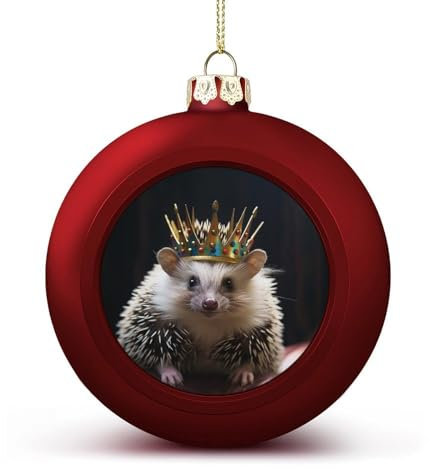 Weihnachtsbaumschmuck, Krone mit Igel, Weihnachtskugel-Dekorationsset, Weihnachtsbaumschmuck für Urlaubsdekoration