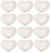 sourcing map Juego de 12 cuencos laterales de cerámica blanca en forma de corazón, cuencos de porcelana de 3 pulgadas, mini platos de aperitivo, platos de condimento para cocina, hogar, boda, fiesta,