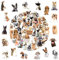 Tovbmup 50 Pcs Cute Animal Stickers Set - Funny Dog Stickers, Waterproof Vinyl Stickers for Water Bottle, Laptop, Scrapbook, Phone, etc. (Dog Shape)