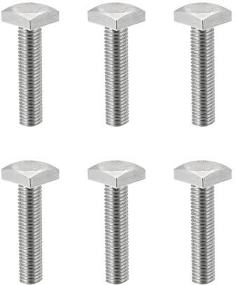 LOZTBUE 6-teilig, T-Nut-Adapter, T-Nut-Mutter, Dachträger, M6-T-Nut-Mutternsatz, Klemmschraube mit Mutter und Unterlegscheibe, Edelstahlhalterung,Dachbox-Montagesatz, kompatibel mit T-Nut-Schienen