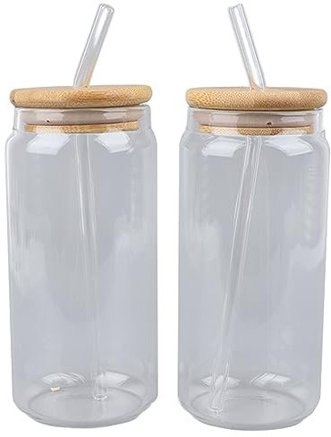 Kikumi Vaso de vidrio para lata de cerveza, tipo lata de cerveza, vaso de bebida 2