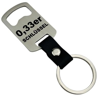WIENS3D Flaschenöffner Schlüsselanhänger als Geschenk, mitbringsel, Geburtstag, Papa Mama Onkel Tante Kollege Freund Freundin lustig Festival (0,33er Schlüssel)