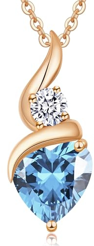 LOUISA SECRET Infinity Necklaces for Women 925 Silver Birthstone Pendant | 316 Stainless steel Heart Jewellry Gift for Women/Wife/her/Anniversary Birthday
