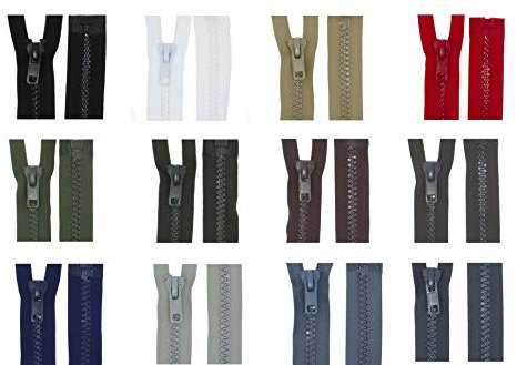 Reißverschluss Kunststoff-Reißverschlüsse teilbar GROB bis 3 Meter Länge (schwarz, 200cm)