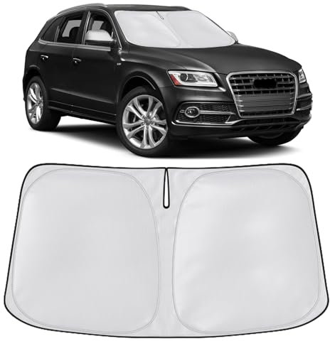 SONRUIJIE Parasol Coche,Parasol Coche Delantero para Audi Q5 2010-2025,Protección Solar UV para Automóvil Y Protección contra El Calor Solar,Accesorios para Automóvil En Verano,Plegable