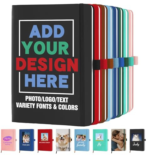 Personalisiertes Notizbuch, A5, liniert, ledergebunden, Tagebuch zum Schreiben für Männer und Frauen, anpassbares Notizbuch mit Name, Logo, Text, Bild, individuelles Bulk-Notizbuch, Tagesjournal