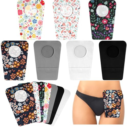 Mumufy Lot de 14 housses de sac de stomie pour homme et femme avec ouverture ronde, protection contre les odeurs