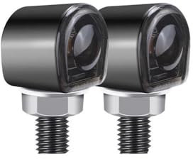 Generisch Motorrad-Blinker 8mm Aluminium Motorrad Drehen für Signal Licht Blinklicht Blinker für Signal Lampe Clignotant für Moto Für Suzuki 12V(2pcs black)