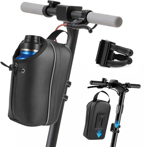 SKUTZTEK E Scooter Tasche, 2L Große Kapazität E Roller Tasche mit Wasserflaschenhalter, Lenkertasche Escooter für Xiaomi/Sedway/Ninebot/, Lenkertasche für Elektroroller Vordertasche E Scooter Zubehör