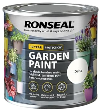 Milena Daisy Garden Paint 250ml, Water Based Wooden Paints, Fast Drying Matt Finish, Long Lasting Fade Resistance Fence Paint, DIY Colour for Brick, Flower Pots (Daisy, 250 M L)