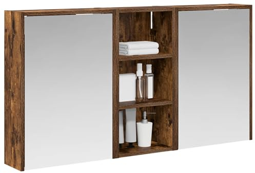 vidaXL Badezimmerschrank-Set 3 pcs 116 x 16 x 62,5 cm Holzwerkstoff, Elegante Badezimmeraufbewahrung, modernes Schrankset, stylische Wandregale, schicke Möbel, luxuriöse Details