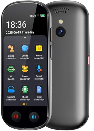 Sprachübersetzer Gerät,Übersetzungsgerät mit Sprachausgabe Translator,Übersetzer Echtzeit 150 Sprachen und Akzente mit WiFi/Offline/Foto Unterstützung für Reisen,Lernen und Business