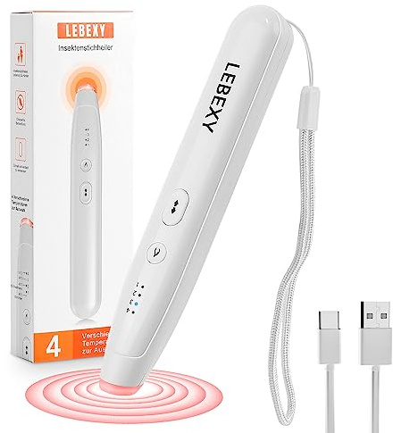 LEBEXY Sanador eléctrico para picaduras de insectos, sanador de picaduras de insectos, lápiz de calor, antipicor, lápiz térmico contra picaduras de mosquitos