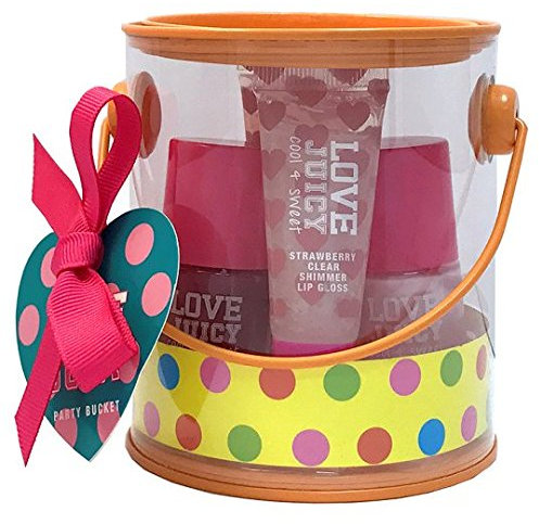 Love Juicy Party Bucket girls Gift Set including lip gloss and nail polish