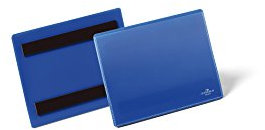 Durable Magnetische Kennzeichnungstasche, für Etiketten und Dokumente in A6 quer, Packung à 50 Stück, dunkelblau, 175607