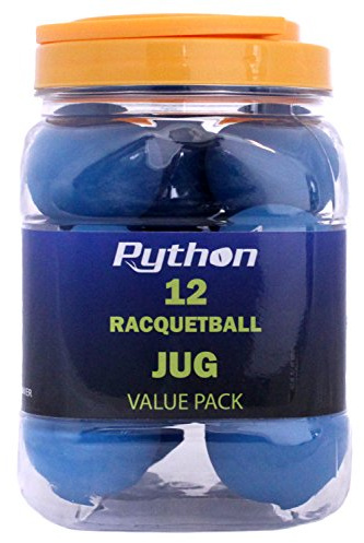 Python Blue Racquetballs (Value Pack - 12 Ball Jug/Standard Color w/Tournament Quality!)