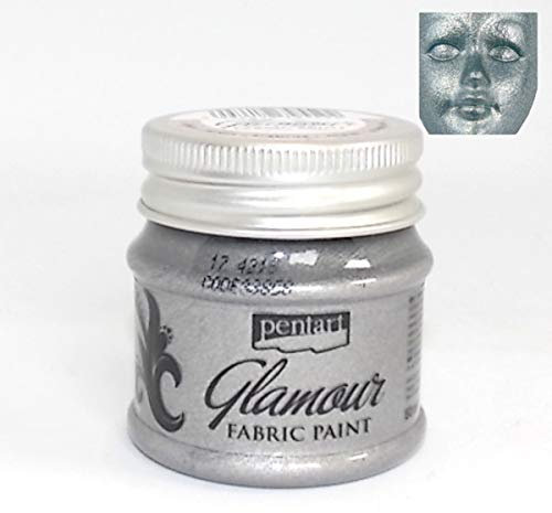 Zita's Creative Textilfarbe Metallic Glamour 50ml - Silber. Metallfarbe, Bastelfarbe, Acrylfarbe, Fabric Paint