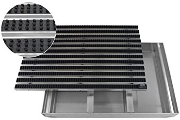 EMCO Eingangsmatte DIPLOMAT Bürste anthrazit mit ALU Bodenwanne Fußmatte Schuhabstreifer, Größe:600 x 400 mm