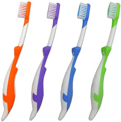 4 Childrens Toothbrushes ~ Bulk Packs Kids Manual Brushes (Dolphin)