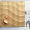 ABAKUHAUS Tier Duschvorhang, Muscheln Yellow Sand, Stoffliches Gewebe Badezimmerdekorationsset mit Haken, 175 x 200 cm, Sand Brown