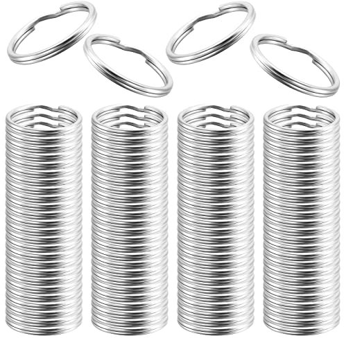 Bememo 100 Pack Small Key Ring Round Metal Split Rings for Home Keys Organization and Craft Making, Silver (20 mm/ 0.79 inch)