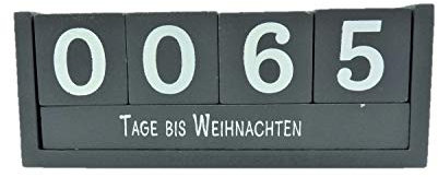 Countdown Würfel Holz 18,5 x 7 cm Tageszähler Grau